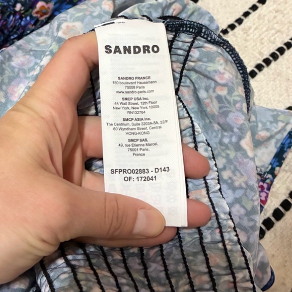 Sandro Blue Floral Mini Dress NWT - Picture 8 of 9